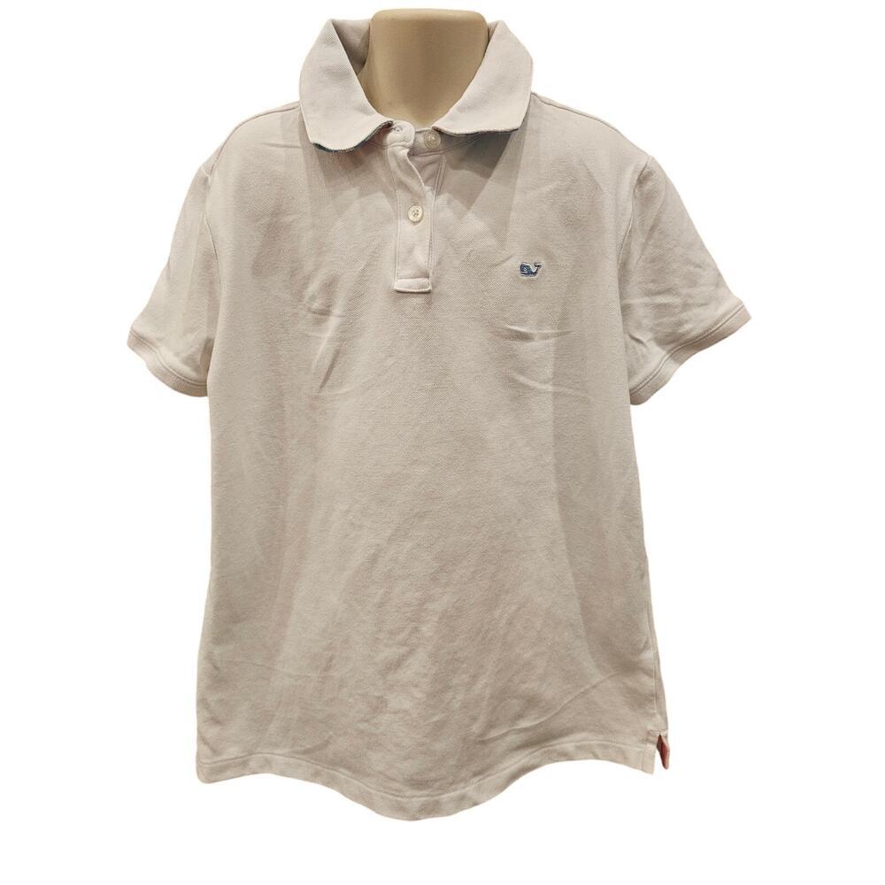 Vineyard Vines girls L (14) white polo whale top school pictures casual preppy